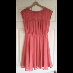 Pretty pink lace and chiffon dress